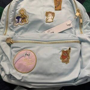 NWT Stoney Clover Lane sky backpack with Star Wars patches
